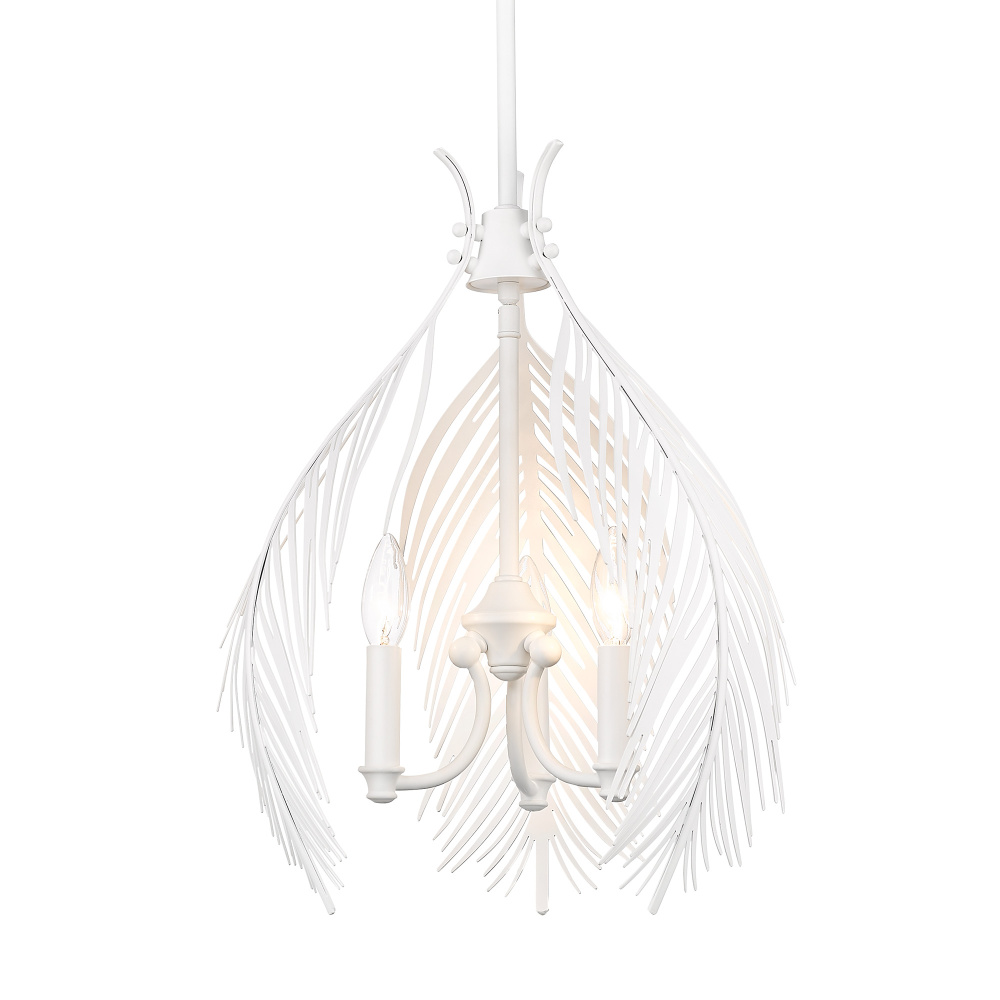 Golden Lighting Cay 3-light Pendant in Matte White